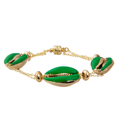 Bracelet magnétique plaqué or coloré de maillon de chaîne de Shell Minimalist Personalized 14K