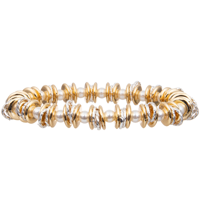 Mélange argenté d'or Ring Stretchy Handmade Beads Bracelets conçu spécial avec la perle en verre brillante minuscule de 4mm