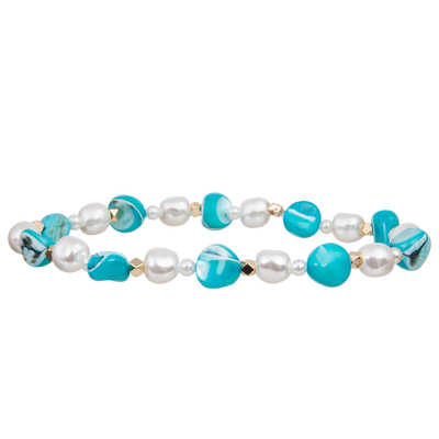 Shell Beads Matched Unshaped colorée naturelle bracelets faits main de perles de perle en verre de 6mm et de 4mm
