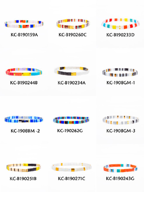 16.5-17cm bracelet de perle de Tila, deux couleur de mélange du bracelet 12 de perles en verre de brins