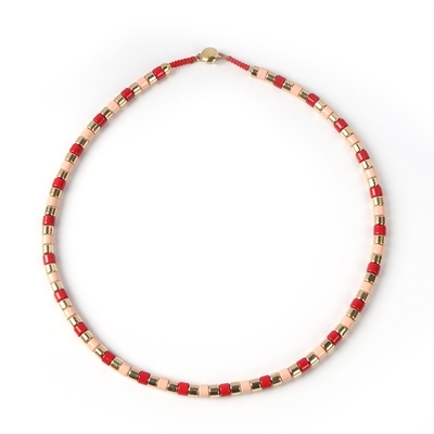 Collier de Madame Tile Enamel Bead, collier fait main de foulard d'émail