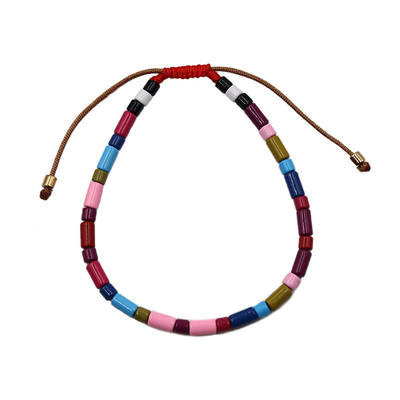 Bracelets mélangés de tuile de Tila de couleur, bracelets perlés de ficelle d'émail