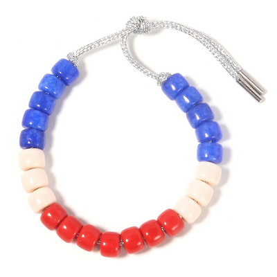 Bracelet de perles de forte de bijoux de kc, blancs des Etats-Unis et bleus bracelets perlés rouges
