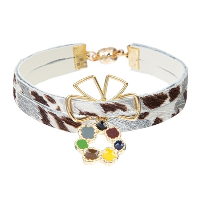 le crin de 18.5cm Handcrafted les bracelets en cuir tendent la copie animale chic pour la partie