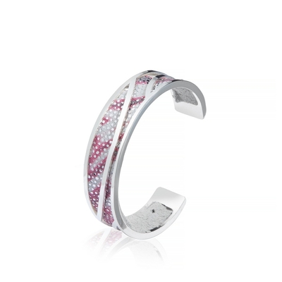 Largeur de Sterling Silver Cuff Bracelet 13mm de roses indien avec l'ouverture réglable