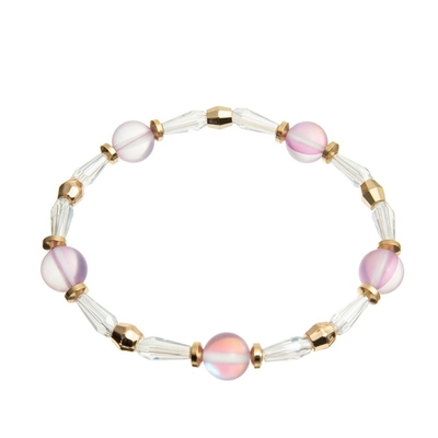 Clair de lune en verre à une seule couche Crystal Bracelets For Daily Wear extensible