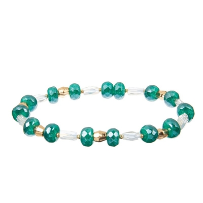 La pierre Crystal Bracelets extensible ab d'irrégularité Shinny la couleur verte