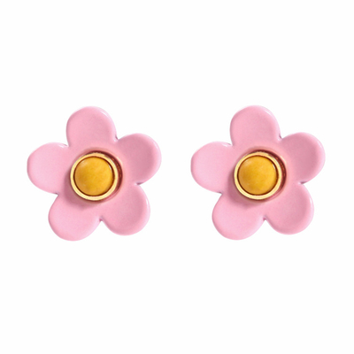 Boucles d'oreille 5g/Pair d'émail de fleur d'ODM d'OEM colorées pour des femmes