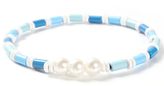 de taille ajustable strechy de Bohème du style 18.5cm de 6mm Shell Pearl And Bead Bracelet