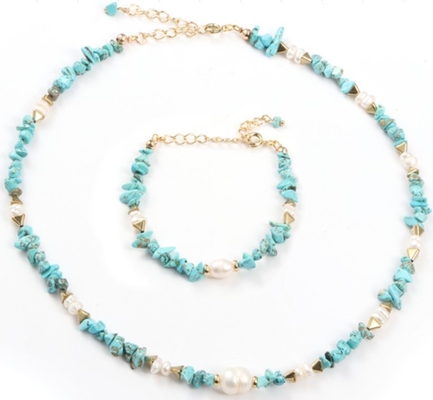Style de luxe baroque de cour de bracelet de perle de turquoise de bijoux de kc