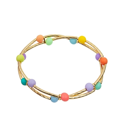 Matière plastique 8mm en laiton faite main colorée par arc-en-ciel des bracelets 6mm de perles d'OEM