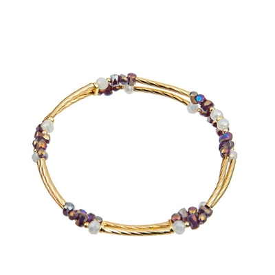 ODM d'OEM de 4mm Crystal Bead Stretch Bracelets avec le tube en laiton d'or