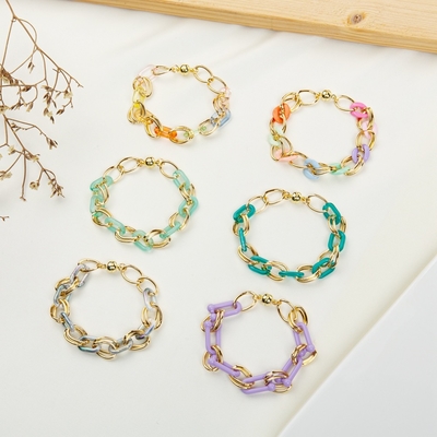 Bracelets perlés faits main de la chaîne 15g de résine