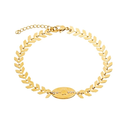 Les feuilles en métal charment les bracelets à chaînes de fantaisie de bracelet polis pour unisexe