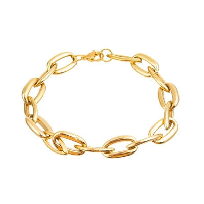 Style frais de Hip Hop de bracelet de maillon de chaîne de l'or 14K d'acier inoxydable