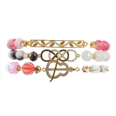 Les perles de sucrerie Handcraft le bracelet empilable élastique réglé avec le charme de Zircon d'éclat