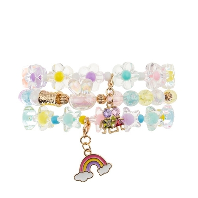 Le charme d'arc-en-ciel d'émail perle la forme rêveuse de fleur de couleur de bracelet pour l'adolescente