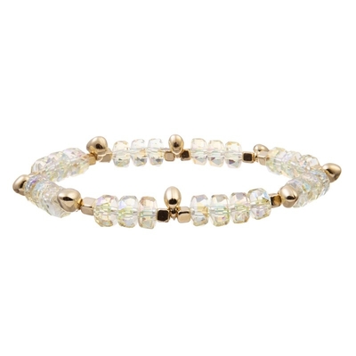 L'or Bean Charms With Multi Color perle le bracelet élastique pour le cadeau de Brithday