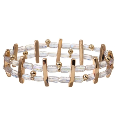 Bracelet empilable fait main Mini Glass Seed Bead Stretchy Crystal Dainty