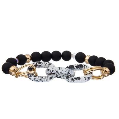 Perle Crystal Bracelet Stackable Handmade Dainty extensible de chaîne peinte par anthracnose
