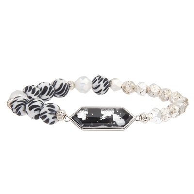 L'hématite plaquée par ruban perle des bracelets avec l'aluminium argenté Crystal Charm