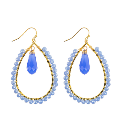 Les graines de raisin laissent tomber des couleurs multi formées de boucle d'oreille faite main de perles