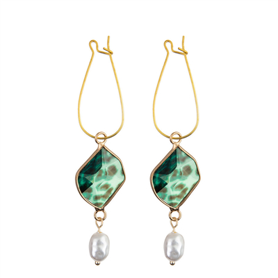 Tempérament coréen de boucles d'oreille pendantes de baisse de S de Crystal Pearl Women doux ' personnel
