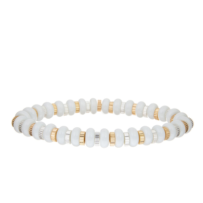 La pierre gemme de plage d'Amazonite faite main pavent des perles que les bracelets étirent réglable multicolore