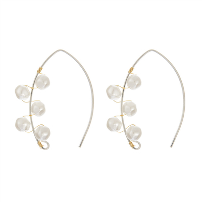 Boucles d'Oreilles Boucles d'Oreilles Boucles d'Oreilles Perle Plaqué Or Perle Blanche Personnalisée Bijoux Personnalisés