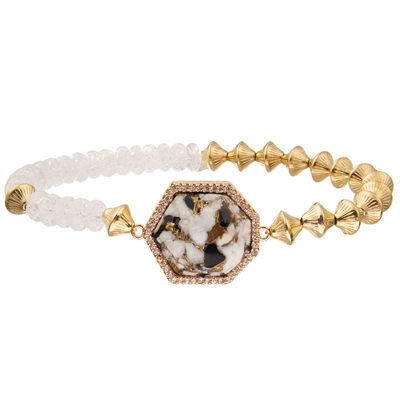 Bracelets faits main de perles de style de la Bohême avec la pierre impériale de heptagone régulier