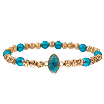 3 couleurs lapident le potiron plaqué par or fait main de bracelets de perles formé