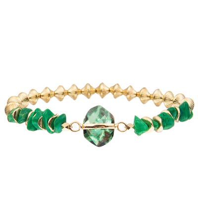 Le gravier fait main perle des bracelets avec le compas gyroscopique a formé les garnitures de cuivre a facetté le cristal