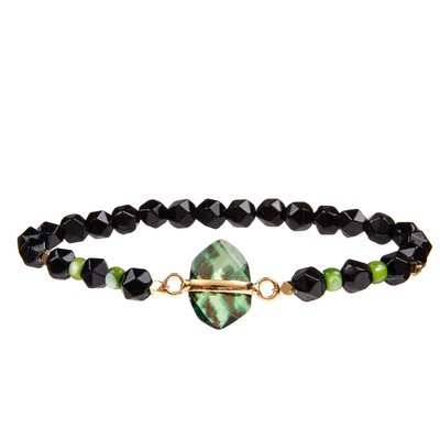 Le calcul biliaire fait main facetté perle des bracelets avec le cristal irrégulier plaqué par or