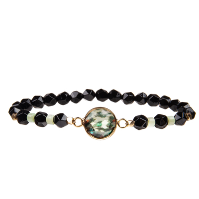Le calcul biliaire fait main facetté perle des bracelets avec le cristal irrégulier plaqué par or
