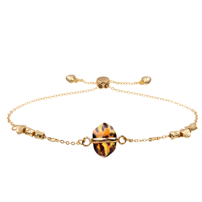 Bracelet de maillon de chaîne de Zircon de bracelet de charme de forme d'étoile avec le cristal facetté plaqué par or