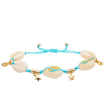 Cauri tressé réglable Shell Bracelet Set Bohemian Seashell de mer pour des femmes