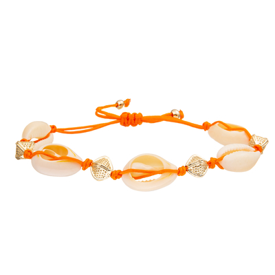 Cauri tressé réglable Shell Bracelet Set Bohemian Seashell de mer pour des femmes