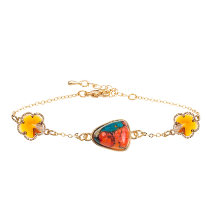 Bracelet fait main de maillon de chaîne avec le rectangle/Sakura/étoile/pendant de Zircon