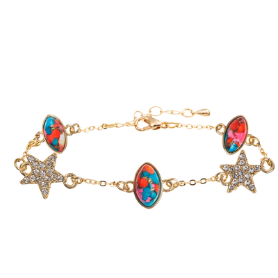 Bracelet fait main de maillon de chaîne avec le rectangle/Sakura/étoile/pendant de Zircon