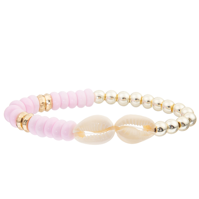 Le calcul biliaire noir en verre fait main de 4 couleurs perle des bracelets réglés avec le coquillage 2