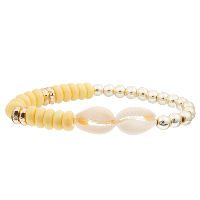 Le calcul biliaire noir en verre fait main de 4 couleurs perle des bracelets réglés avec le coquillage 2
