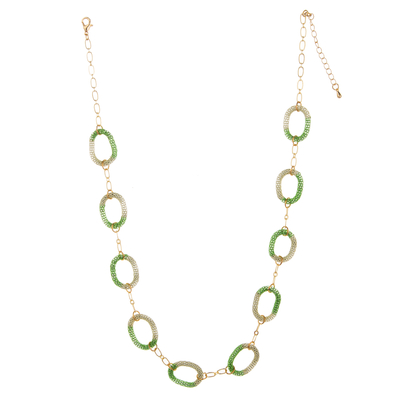 Collier plaqué or coloré de maillon de chaîne du charme 14K d'O-chaîne pour des femmes