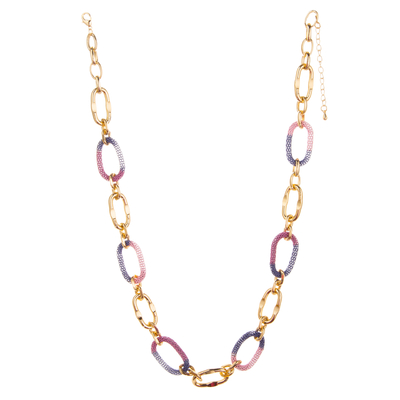 Collier plaqué or coloré de maillon de chaîne du charme 14K d'O-chaîne pour des femmes