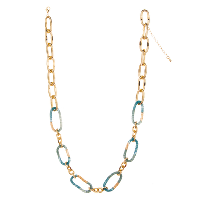 Collier plaqué or coloré de maillon de chaîne du charme 14K d'O-chaîne pour des femmes