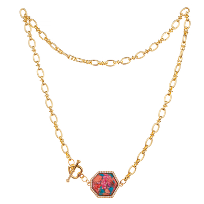 Collier pendant plaqué or simple européen de maillon de chaîne de la mode 14K