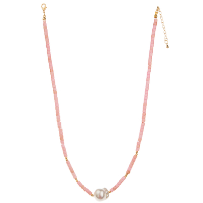 Ensemble perlé multicolore pendant plaqué or en gros de collier de maillon de chaîne du trombone 14K