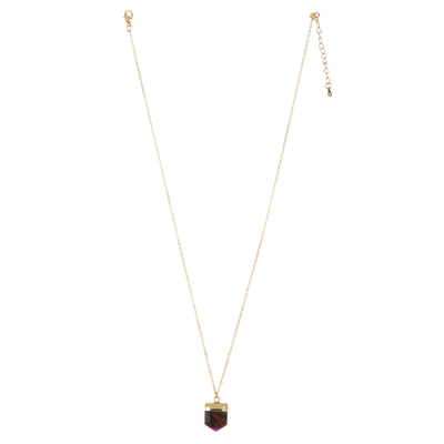 Les femmes pendantes de Zircon de collier de pierre gemme plaquée or façonnent le fournisseur à chaînes de bijoux de collier
