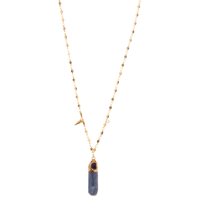 Les femmes pendantes de Zircon de collier de pierre gemme plaquée or façonnent le fournisseur à chaînes de bijoux de collier