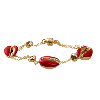Bracelet magnétique plaqué or coloré de maillon de chaîne de Shell Minimalist Personalized 14K