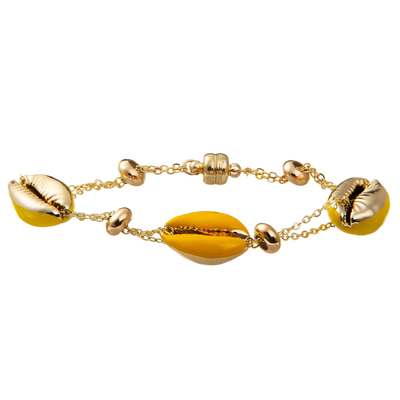 Bracelet magnétique plaqué or coloré de maillon de chaîne de Shell Minimalist Personalized 14K